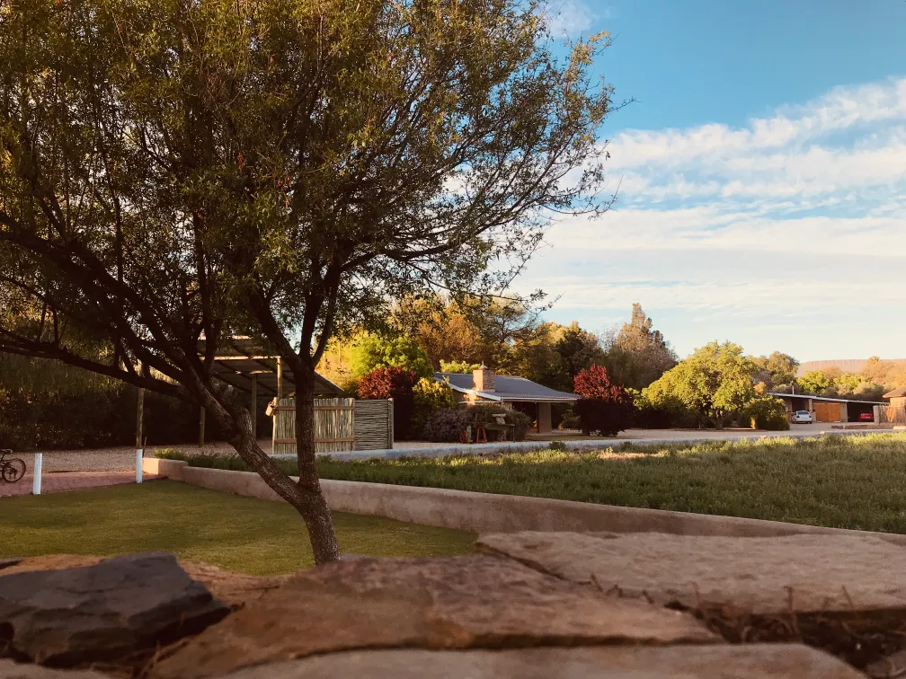 Stone detail and accommodation exterior
